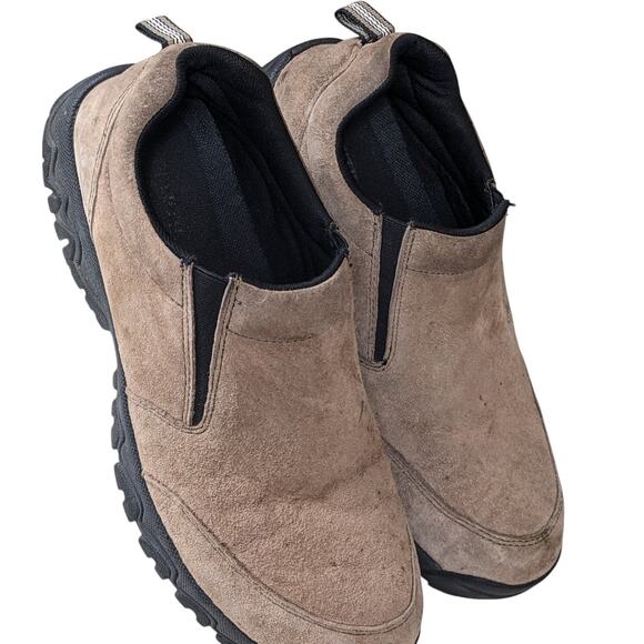 Duluth Trading Slip On Shoes Men 11M Suede Work Hiking Rugged Slip Resist Mocs - Picture 1 of 14
